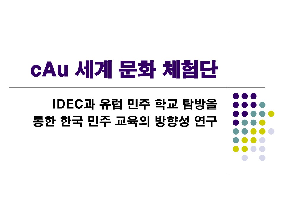 2005년 IDEC 베를린 행사 참가 발표 PPT