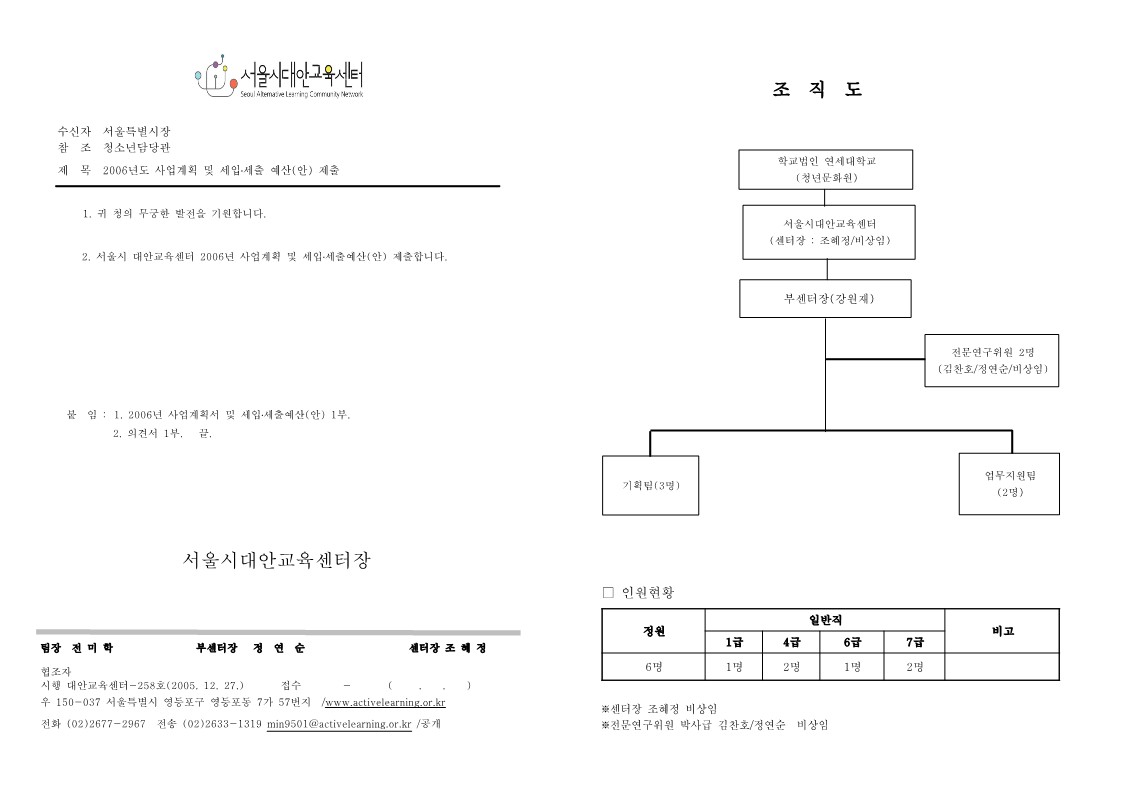 2006년 사업계획서 서울시 마지막 조정 인트라용