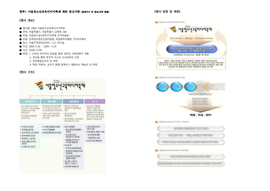 2008년 서울 청소년 교육미디어축제 첨부 축제정보