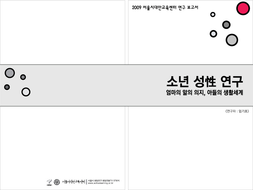 2009년 서울시대안교육센터 청소년 성 연구 보고서 표지